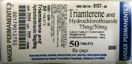 NDC 0179-0127-50 Triamterene and Hydrochlorothiazide Tablets USP 75mg/50mg  50 Tablets Rx only