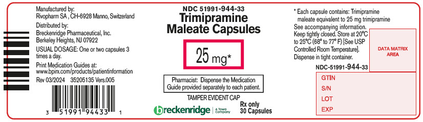 PRINCIPAL DISPLAY PANEL - 25 mg Capsule Bottle Label