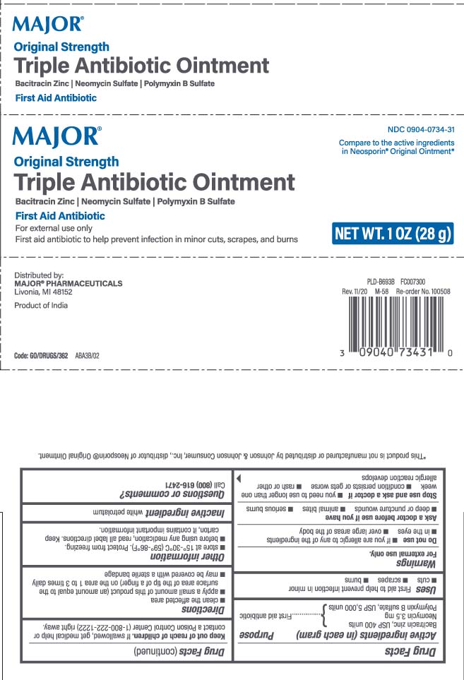 Bacitracin Zinc, USP 400 units, Neomycin 3.5 mg, Polymyxin B Sulfate, USP 5000 unit