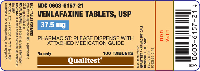 This is an image of the 37.5 mg 100 count Venlafaxine Tablets, USP.