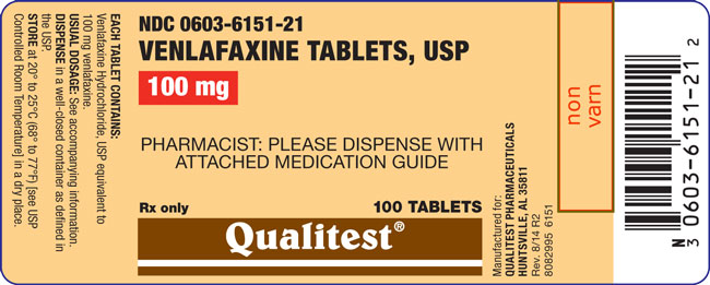 This is an image of the 100 mg 100 count Venlafaxine Tablets, USP.