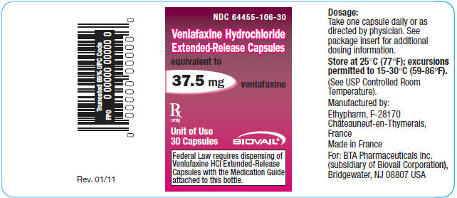 PRINCIPAL DISPLAY PANEL - 37.5 mg Capsule Bottle Label