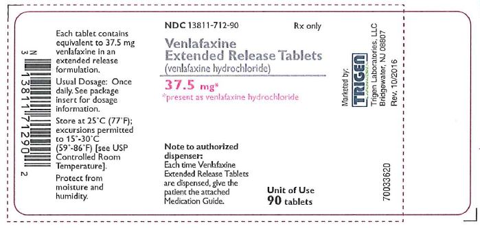 Venlafaxine ER Tablets 37.5 mg 90ct BL