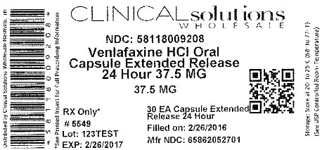 Venlafaxine HCl ER Caps 37.5mg 30 count blister card