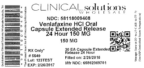 Venlafaxine HCl ER Caps 150mg 30 count blister card