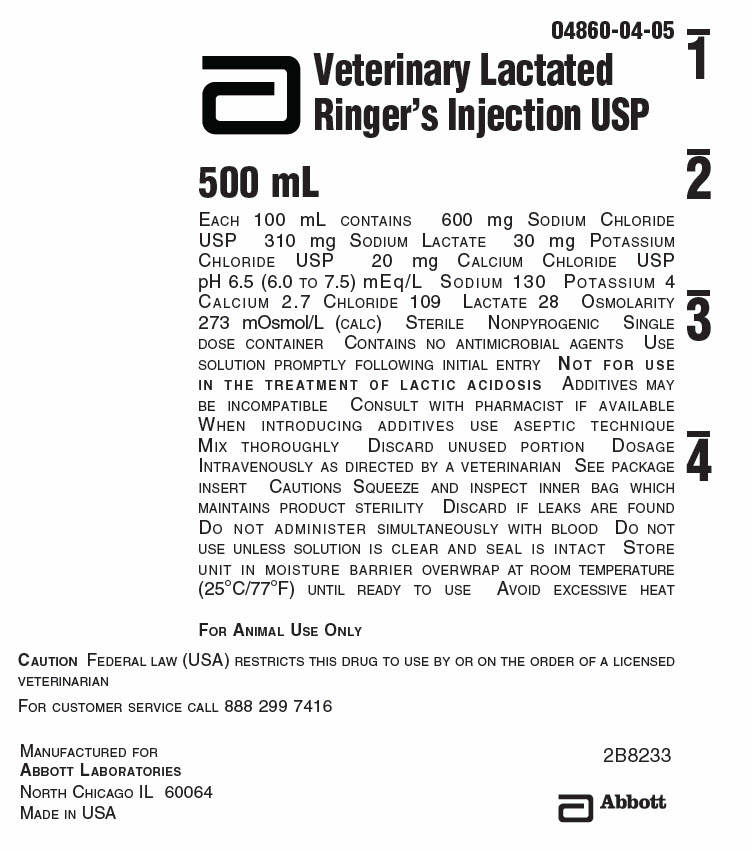 Veterinary Lactated Ringer's Injection 500 ml Label