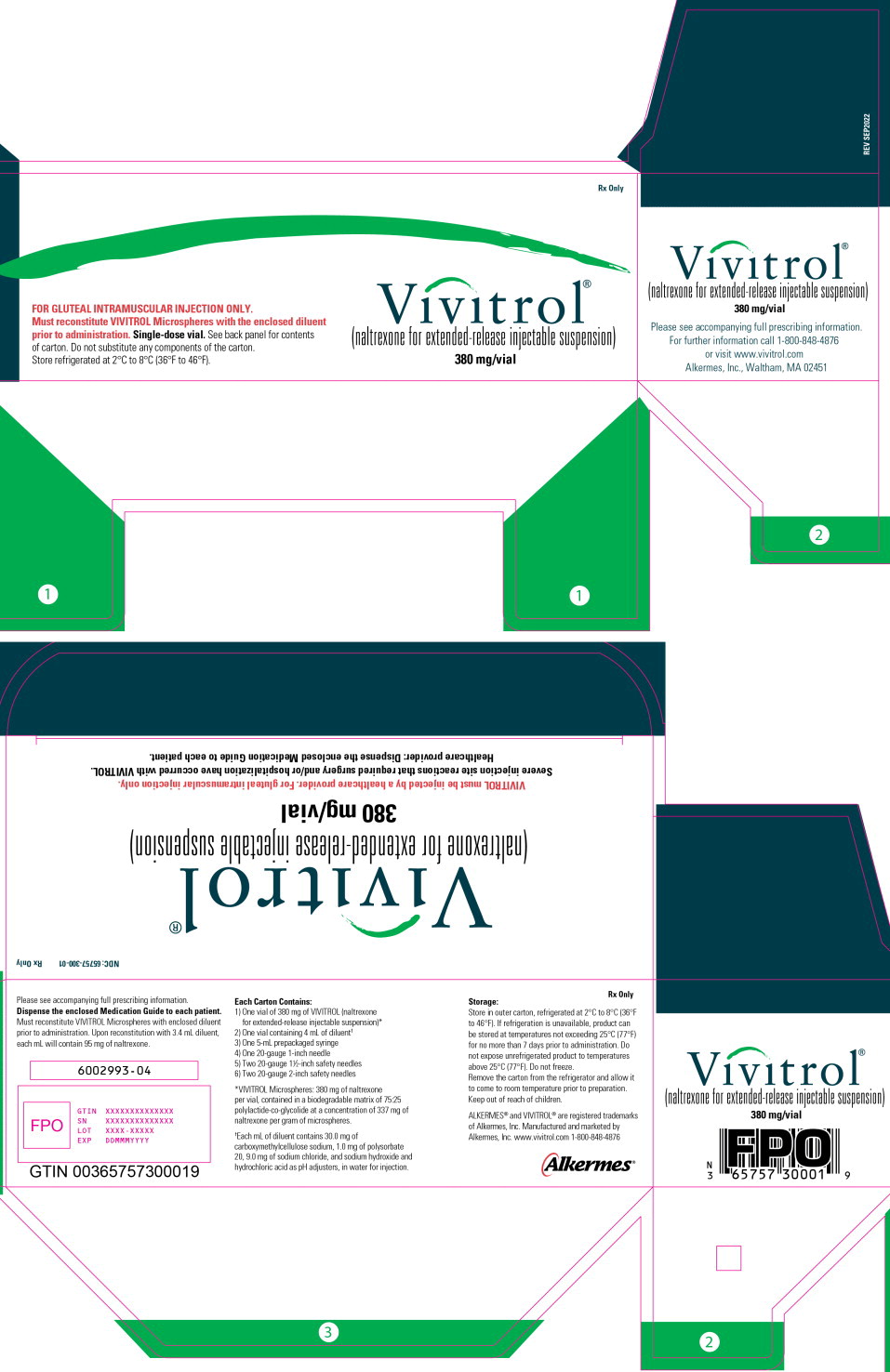 PACKAGE LABEL- PRINCIPAL DISPLAY PANEL-VIVITROL® COMMERCIAL KIT CARTON
