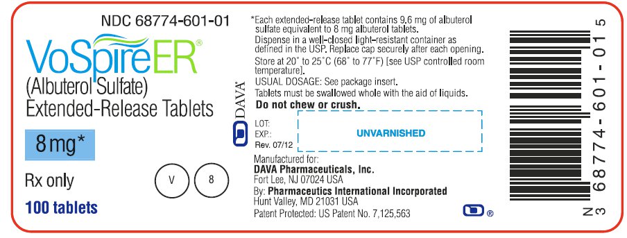 Principle Display Panel - VoSpire ER® 8 mg Extended-Release Tablets 100 ct bottle