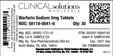 Warfarin 5mg tablet 30 count blister card