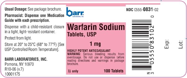 Warfarin Sodium Tablets USP 1 mg, 100s Label