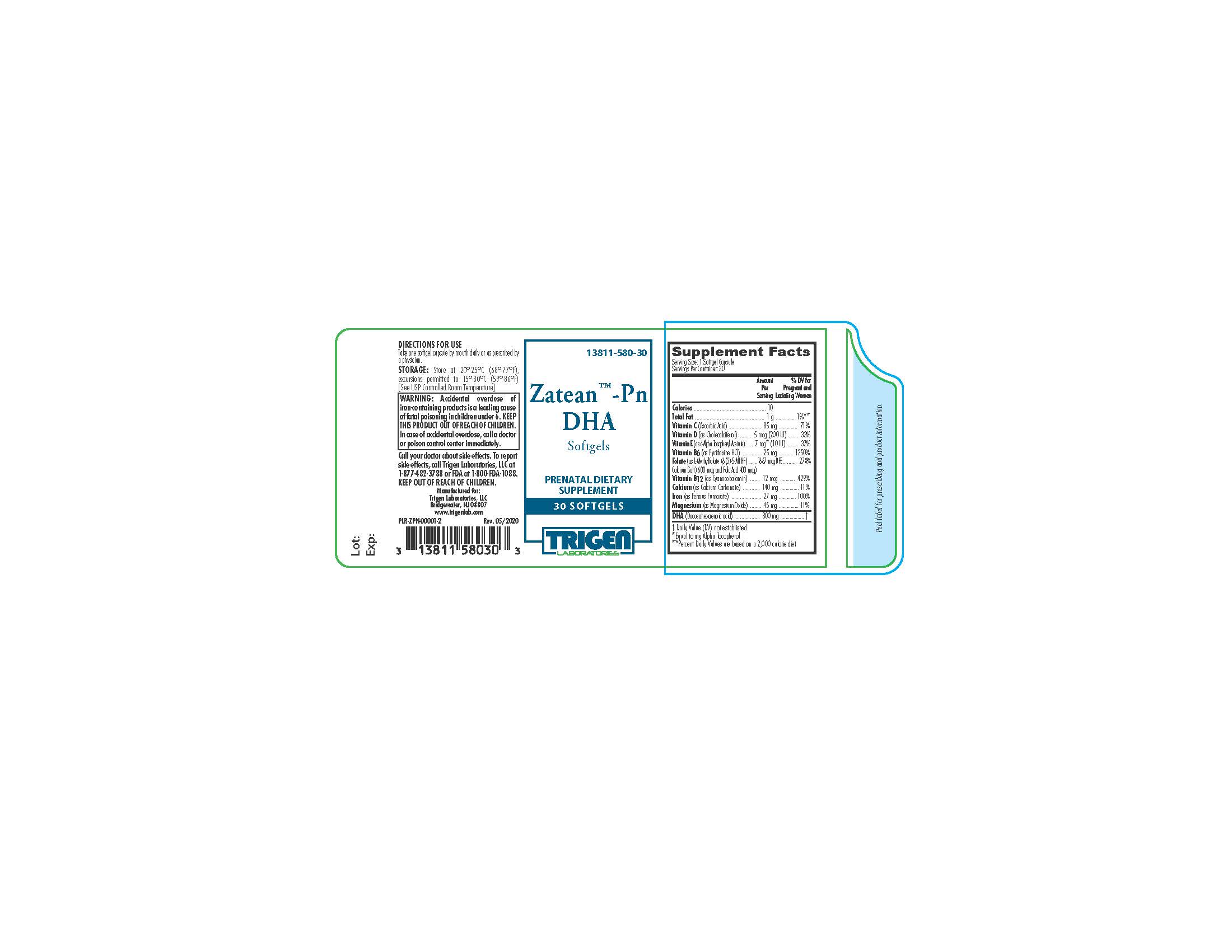 Zatean-Pn DHA Bottle Label