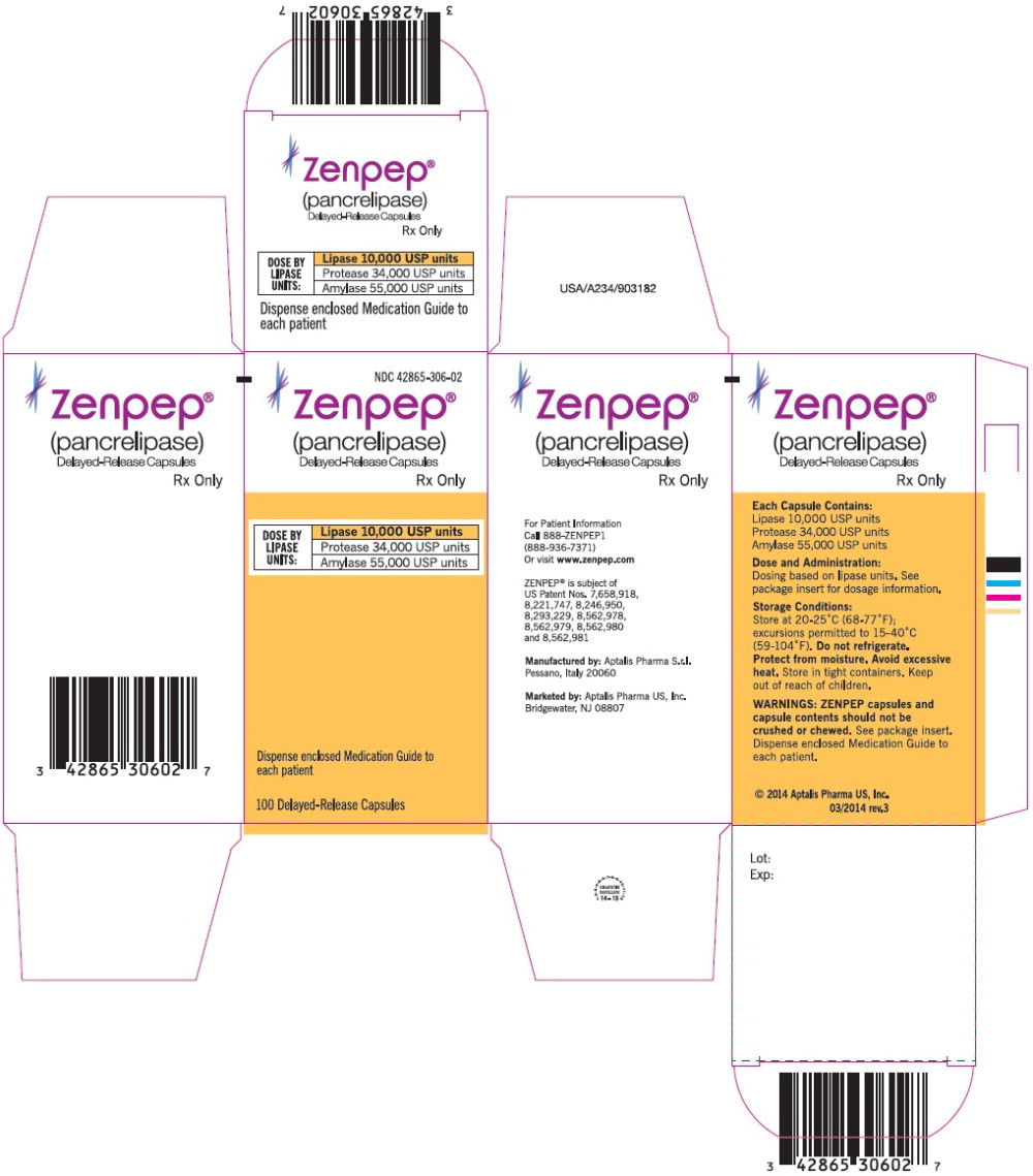 Zenpep NDC 4286530402 bottle label