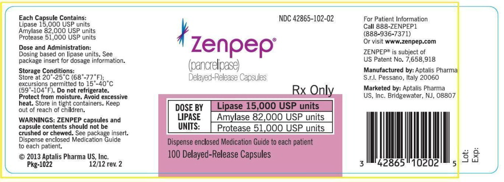Zenpep NDC 4286530602 bottle label