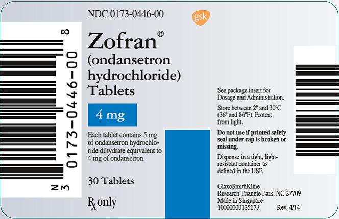 Zofran 4mg 30 count label