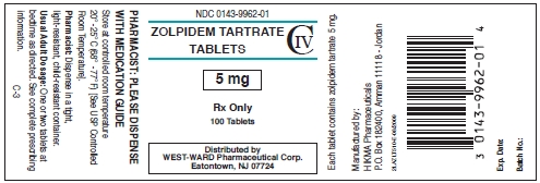 Zolpidem Tartrate Tablets
5 mg/100 Tablets