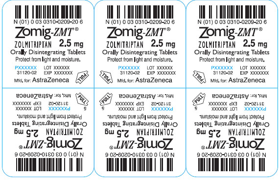 Zomig ZMT 2.5mg - 6 tablet count blister