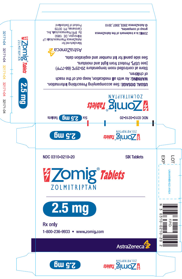 Zomig 2.5mg - 6 tablet count carton