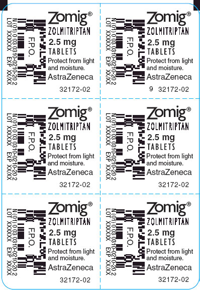 Zomig 2.5mg - 6 tablet count blister 