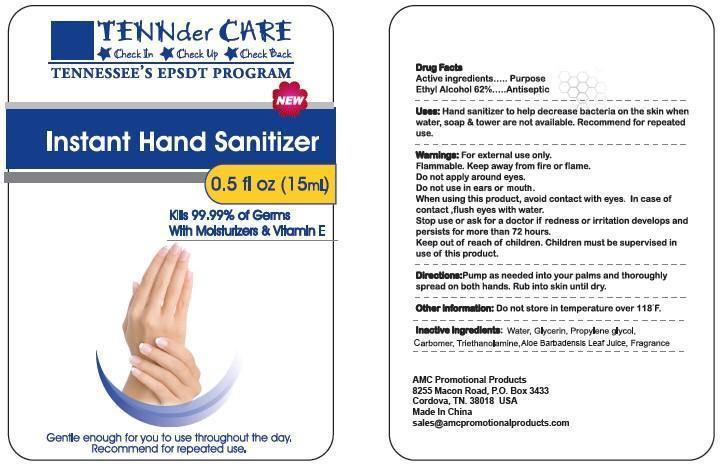 Instant Hand Sanitizer Tennder Care (Ethyl Alcohol) Gel [Amc Promotional Products]