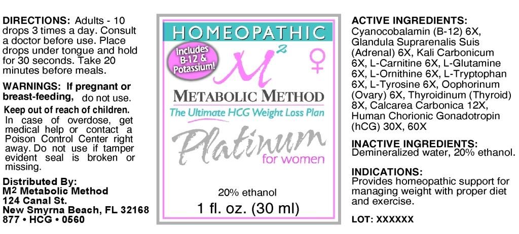Platinum For Women (Cyanocobalamin, Glandula Suprarenalis Suis, Kali Carbonicum, L-carnitine, L-glutamine, L -ornithine, L-tryptophan, L-tyrosine,) Liquid [Apotheca Company]