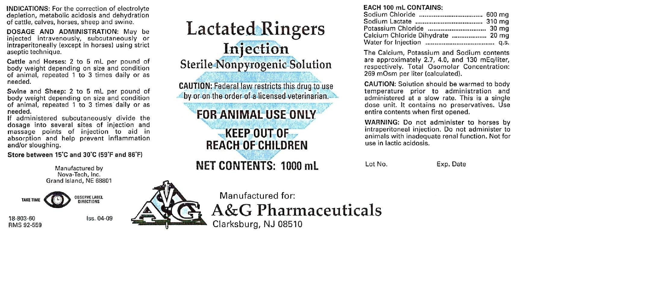 Lactated Ringers (Lactated Ringers) Injection, Solution [A & G Pharmaceuticals, Inc.]