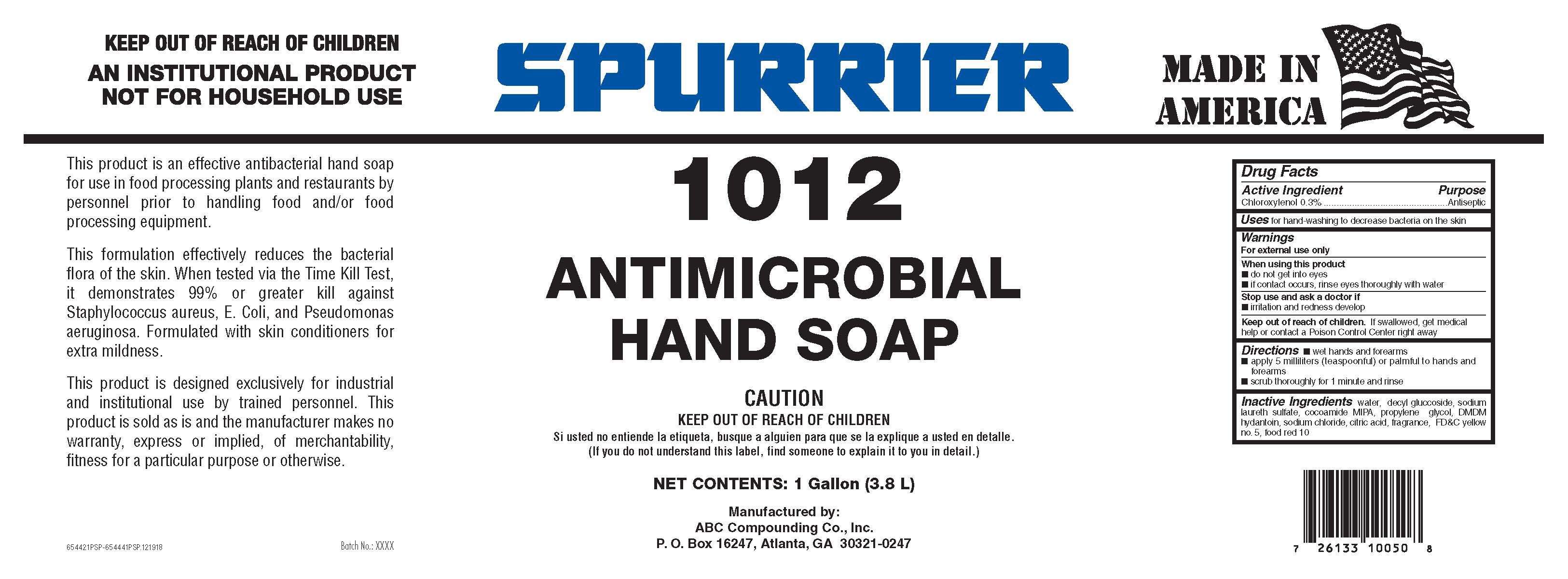 1012 Antimicrobial (Chloroxylenol) Soap [Abc Compounding Co., Inc.]