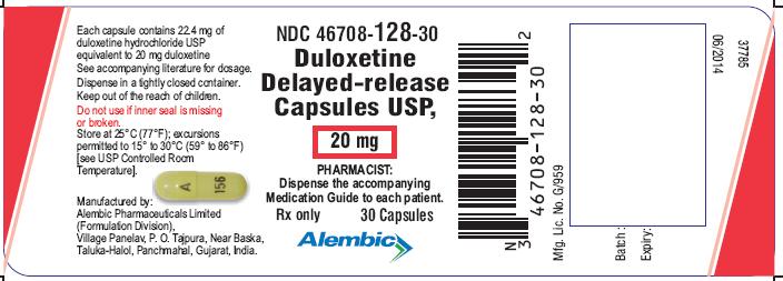 Duloxetine Hydrochloride 20 Mg (Duloxetine) Capsule, Delayed Release Duloxetine Hydrochloride 30 Mg (Duloxetine) Capsule, Delayed Release Duloxetine Hydrochloride 60 Mg (Duloxetine) Capsule, Delayed Release [Alembic Pharmaceuticals Limited]