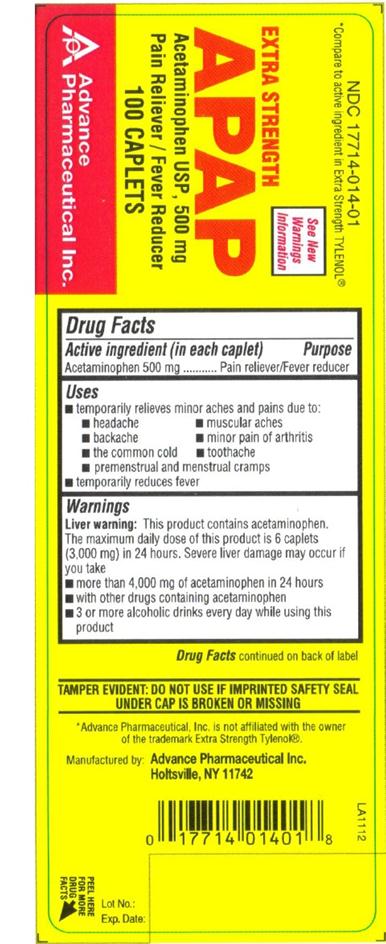 Apap (Acetaminophen) Tablet [Advance Pharmaceutical Inc.]