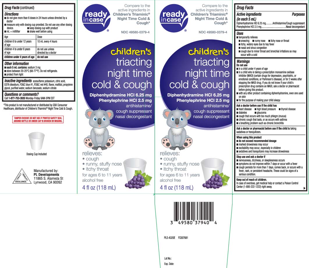 Childrens Triacting Nighttime Cold And Cough Readyincase (Diphenhydramine Hcl, Phenylephrine Hcl) Liquid [Aaron Industries Inc.]