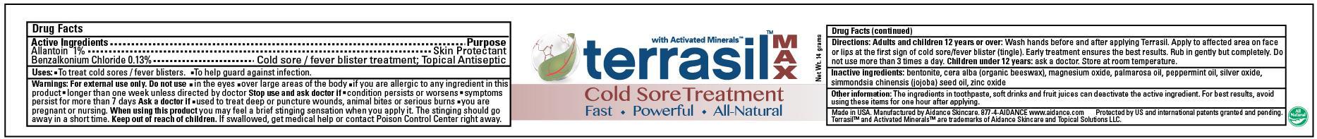 Terrasil Cold Sore Treatment Max (Allantoin, Benzalkonium Chloride) Ointment [Aidance Skincare & Topical Solutions, Llc]