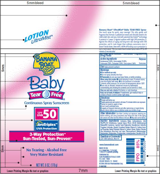 Banana Boat Ultramist Baby Tear Free Continuous Spf 50 (Avobenzone And Homosalate And Octinoxate And Octisalate And Octocrylene) Spray [Accra-pac, Inc.]