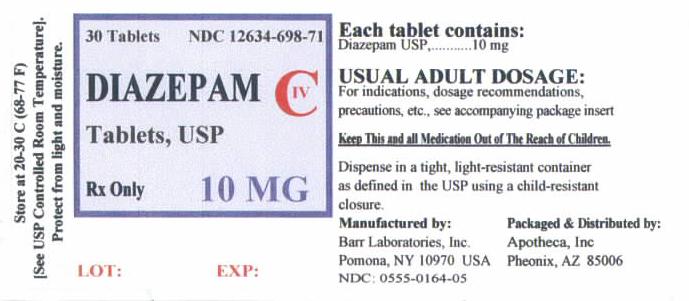 valium prescription label