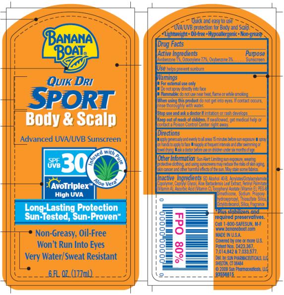 Banana Boat Quik Dri Sport Body And Scalp Spf 30 (Avobenzone And Octocrylene And Oxybenzone) Lotion [Accra-pac, Inc.]