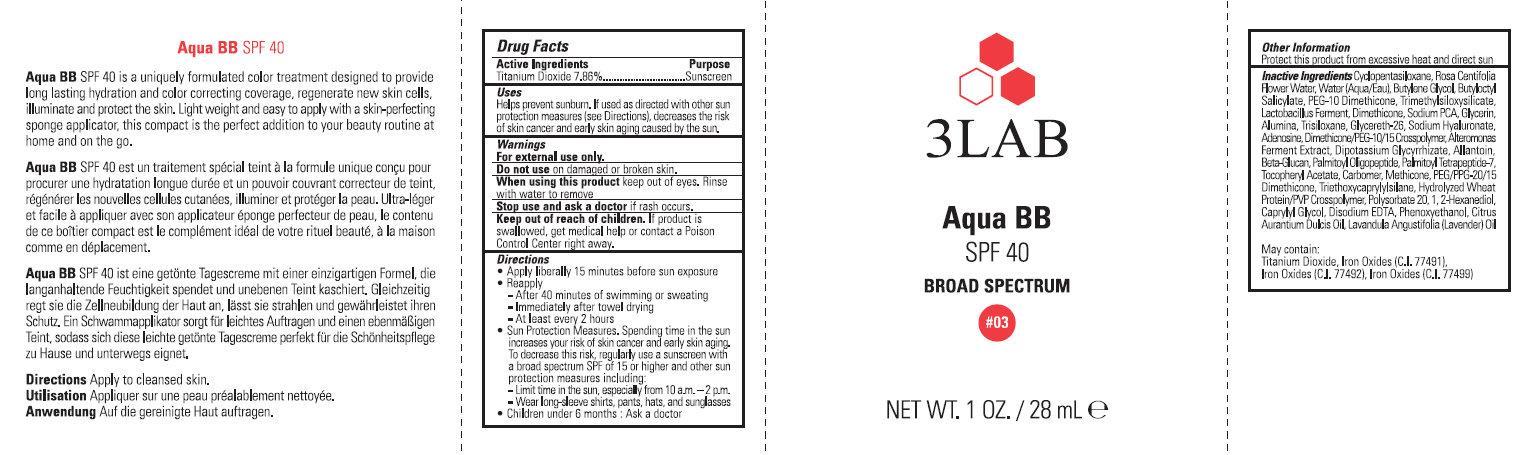 3lab Aqua Bb Spf 40 Broad Spectrum 03 (Titanium Dioxide) Cream [3lab, Inc.]