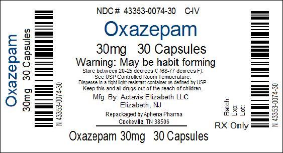 Oxazepam Capsule, Gelatin Coated [Aphena Pharma Solutions – Tennessee, Inc.]