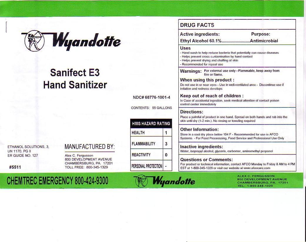 Wyandotte Sanifect E3 (Alcohol) Lotion [Alex C. Fergusson, Inc.]