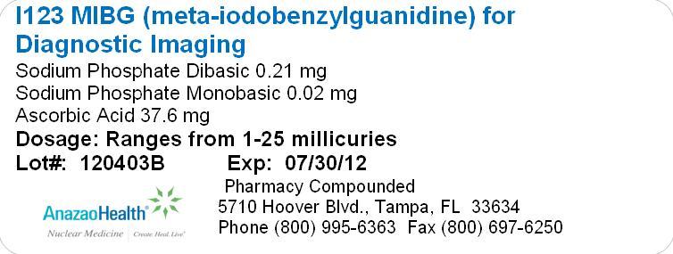 I 123 Mibg Meta Iodobenzylguanidine (I 123 Mibg) Injection, Powder, Lyophilized, For Solution [Anazaohealth Corporation]