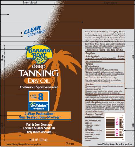 Banana Boat Deep Tanning Dry Spf 8 (Avobenzone And Octocrylene And Oxybenzone) Oil [Accra-pac, Inc.]