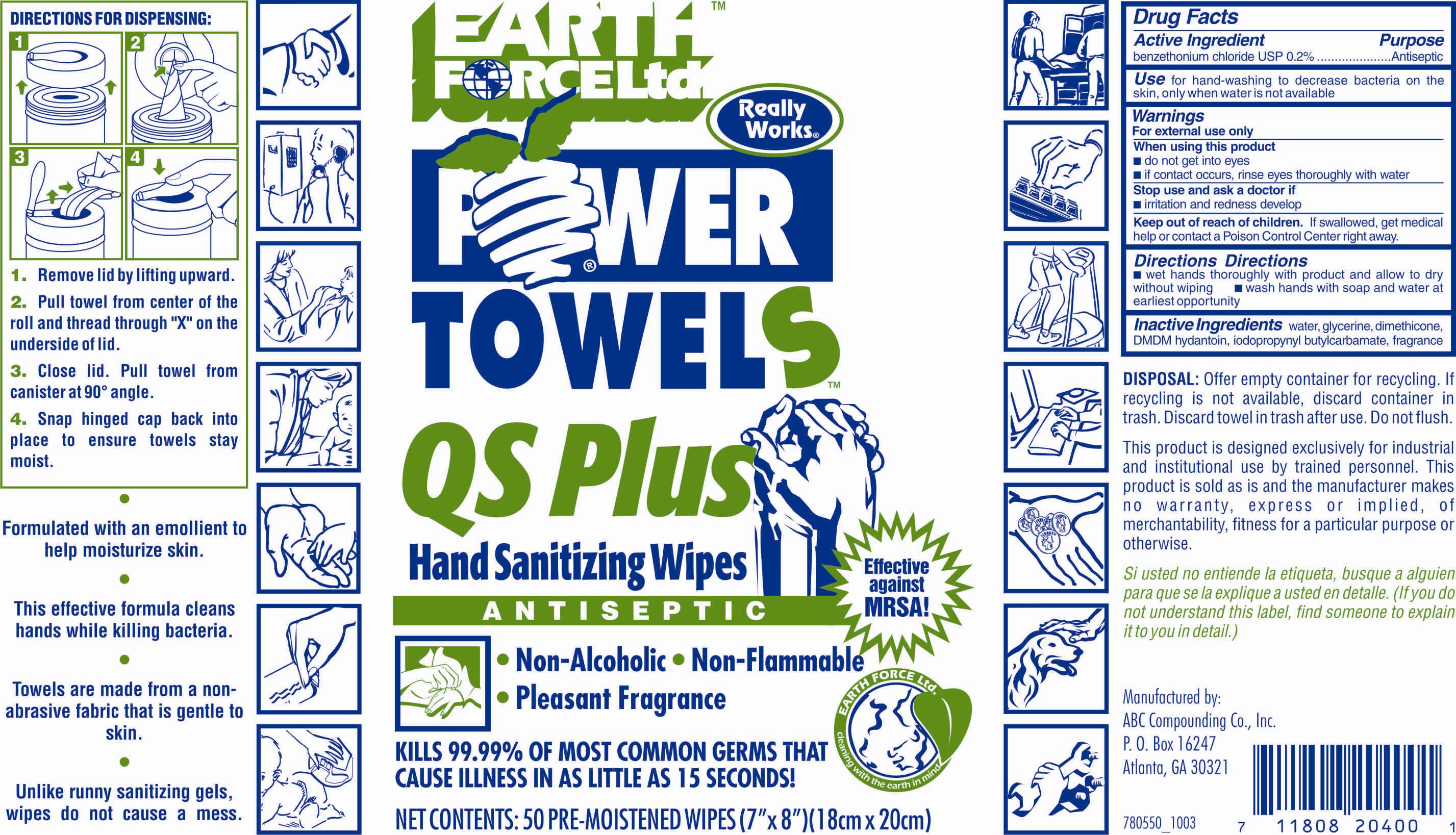 Qs Plus Hand Sanitizing Wipes (Benzethonium Chloride) Cloth [Abc Compounding Co., Inc.]