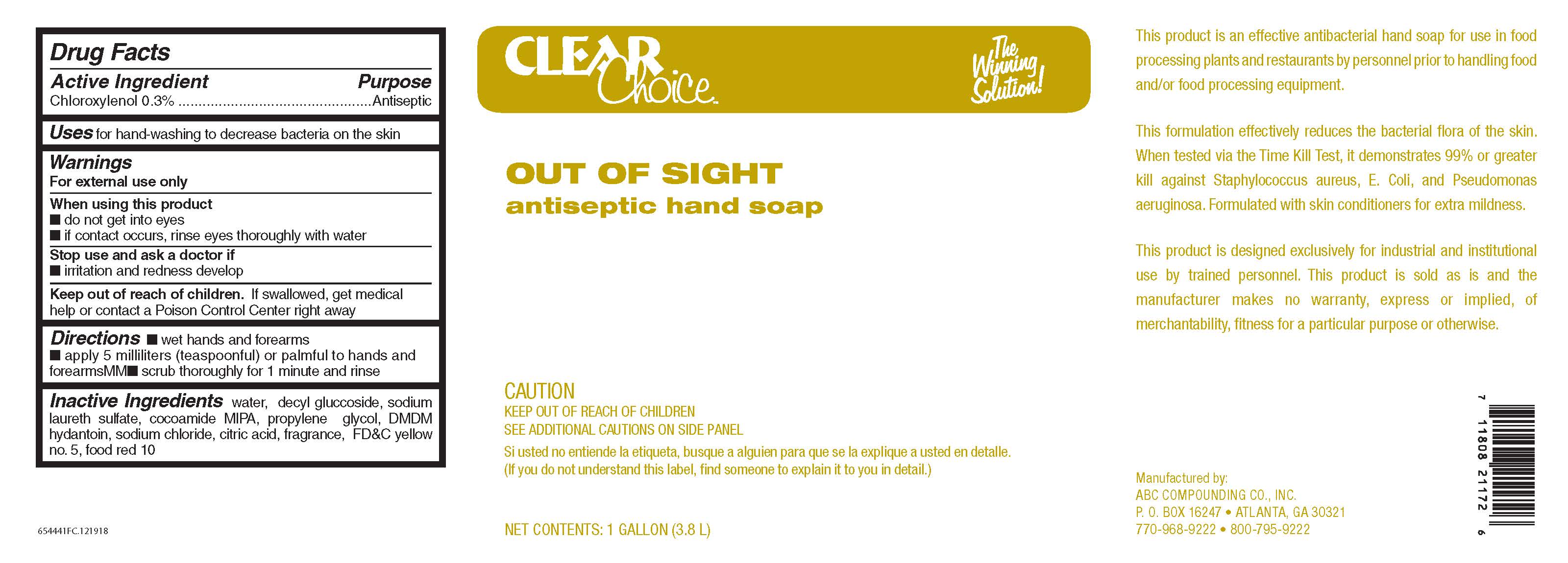 Clear Choice Out Of Sight (Chloroxylenol) Soap [Abc Compounding Co., Inc.]