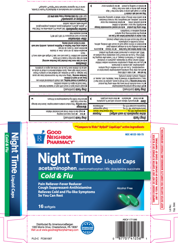 Night Time Cold And Flu (Acetaminophen, Dextromethorphan Hydrobromide, Doxylamine Succinate) Capsule, Liquid Filled [Amerisourcebergen (Good Neighbor Pharmacy)]
