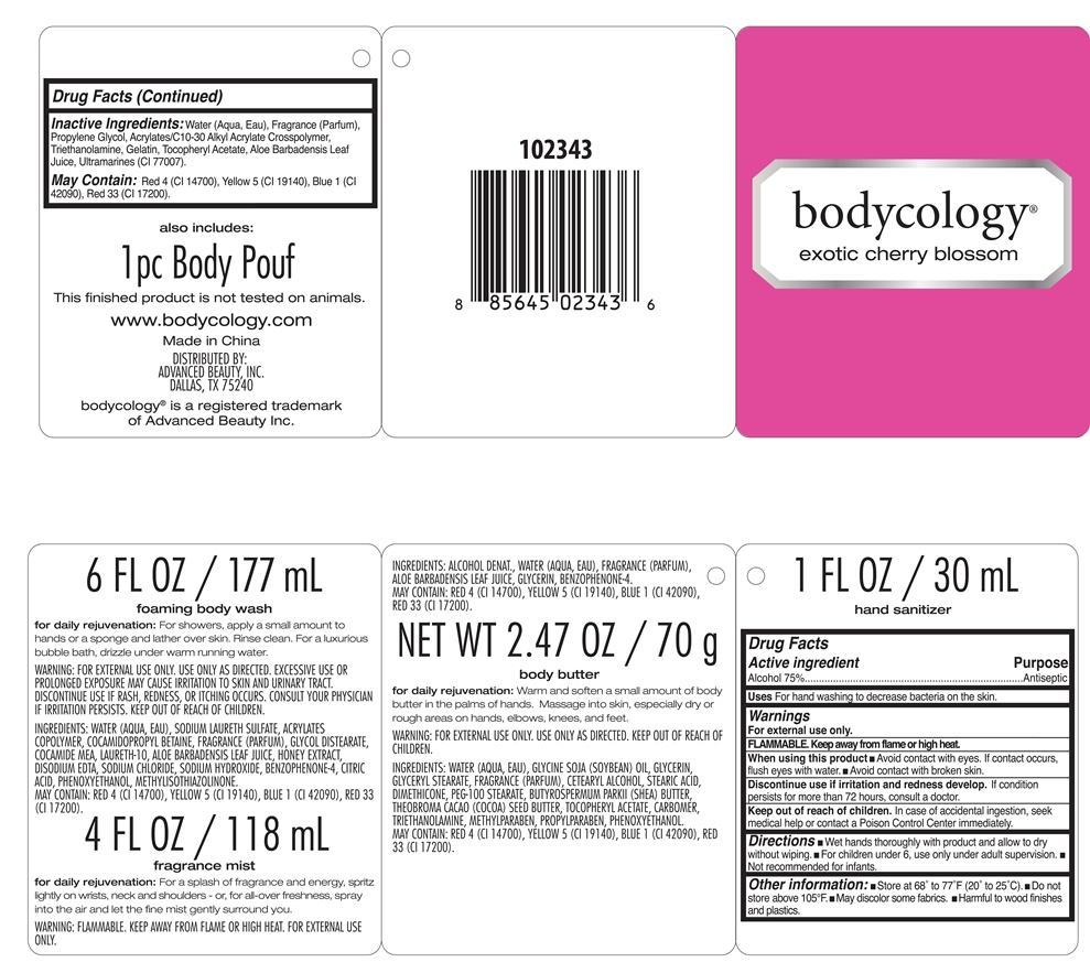 Exotic Cherry Blossom Kit Bodycology (Alcohol) Kit [Advanced Beauty Systems, Inc.]