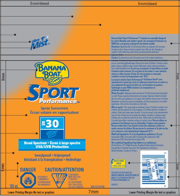 Banana Boat Sport Performance Spf 30 Canada (Homosalate And Octinoxate And Octisalate And Oxybenzone And Avobenzone And Octocrylene) Spray [Accra-pac, Inc.]