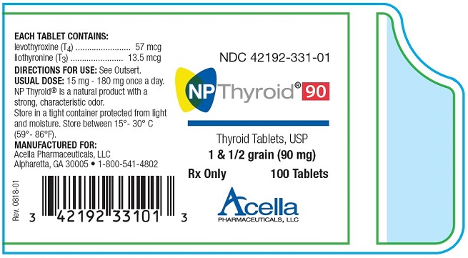 Np Thyroid 90 (Levothyroxine, Liothyronine) Tablet [Acella Pharmaceuticals, Llc]