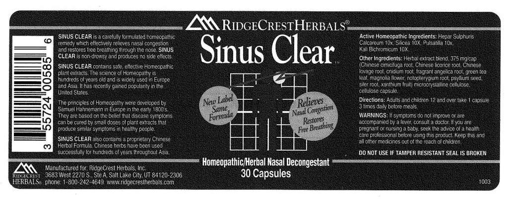 Sinus Clear (Hepar Sulphuris Calcareum, Kali Bichromicum, Pulsatilla, Silicea,) Capsule [Apotheca Company]