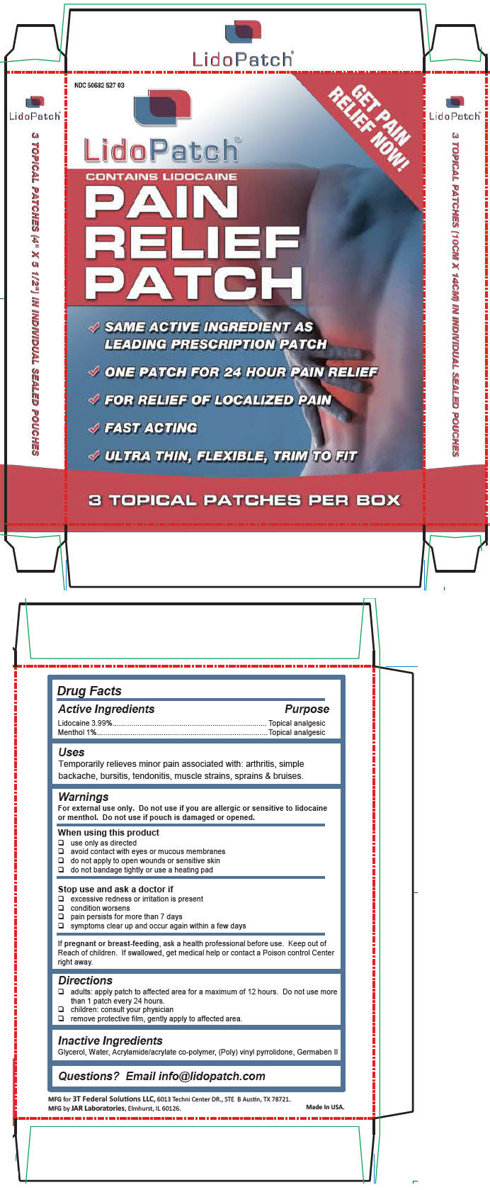 Lidopatch Pain Relief (Lidocaine And Menthol) Patch [3t Federal Solutions Llc]