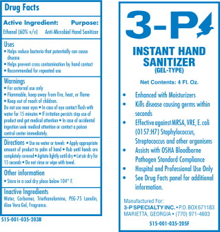 3p Instant Hand Sanitizer (Ethanol) Gel [3-p Specialty Inc.]