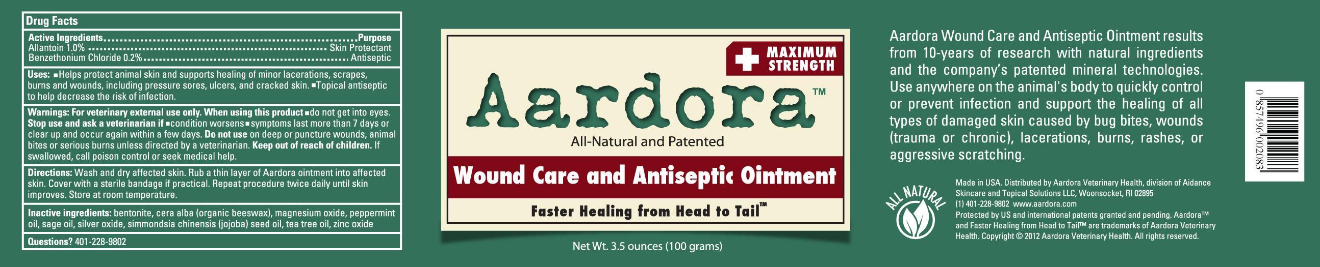 Aardora Wound Care And Antiseptic Maximum Strength (Allantoin, Benzethonium Chloride) Ointment [Aidance Skincare & Topical Solutions, Llc]
