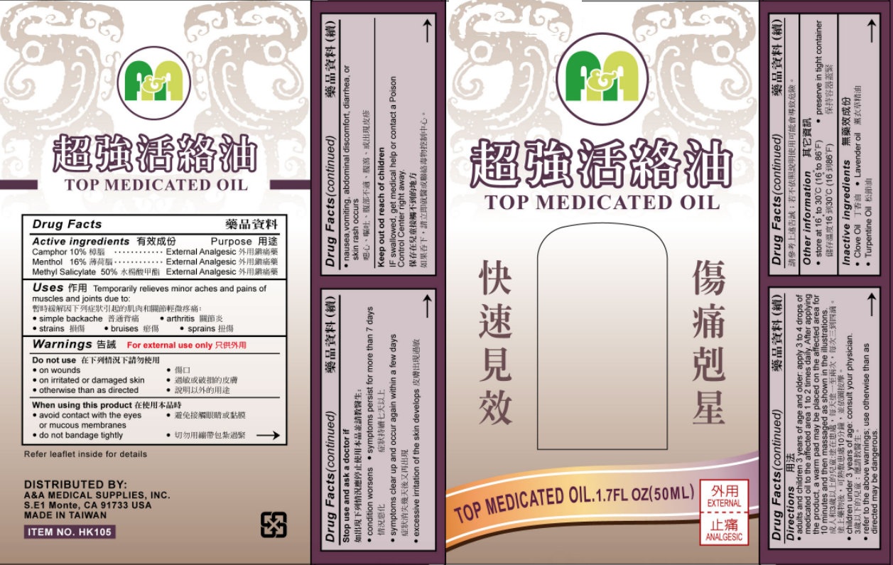 Top Medicated (Camphor (Natural), Menthol,methyl Salicylate) Oil [A&a Medical Supplies]