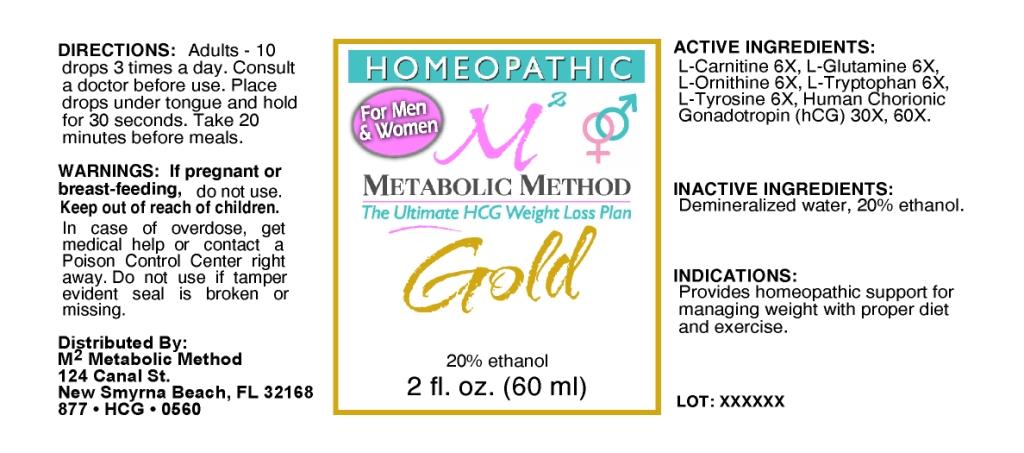 Gold (L-carnitine, L-glutamine, L-ornithine, L-tryptophan, L-tryosine, Human Chorionic Gonadotropin,) Liquid [Apotheca Company]